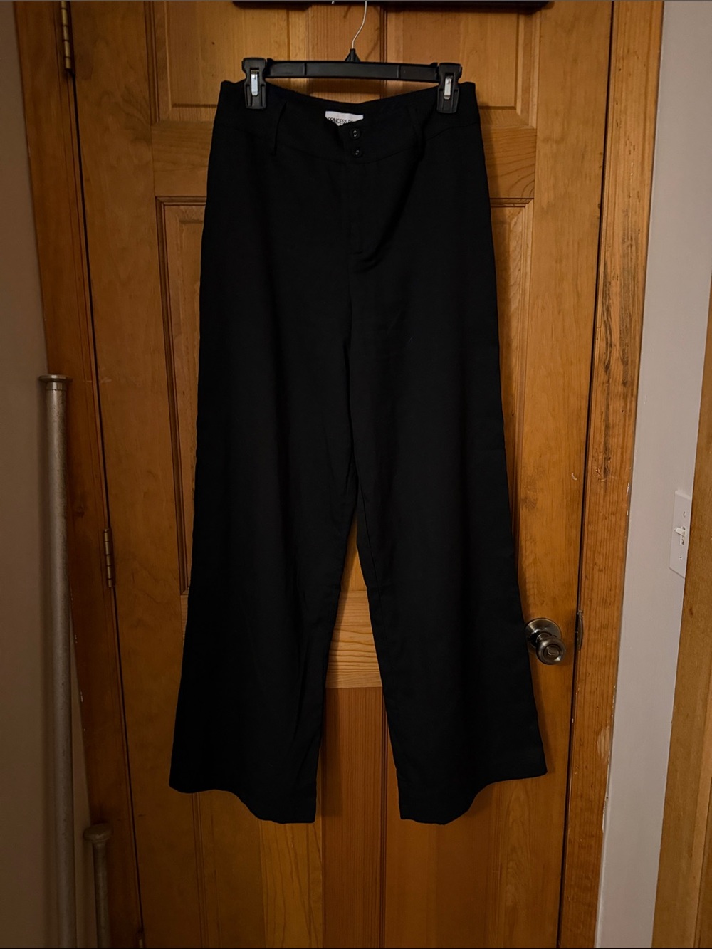Princess Polly Black High-Waist Wide Leg Pants